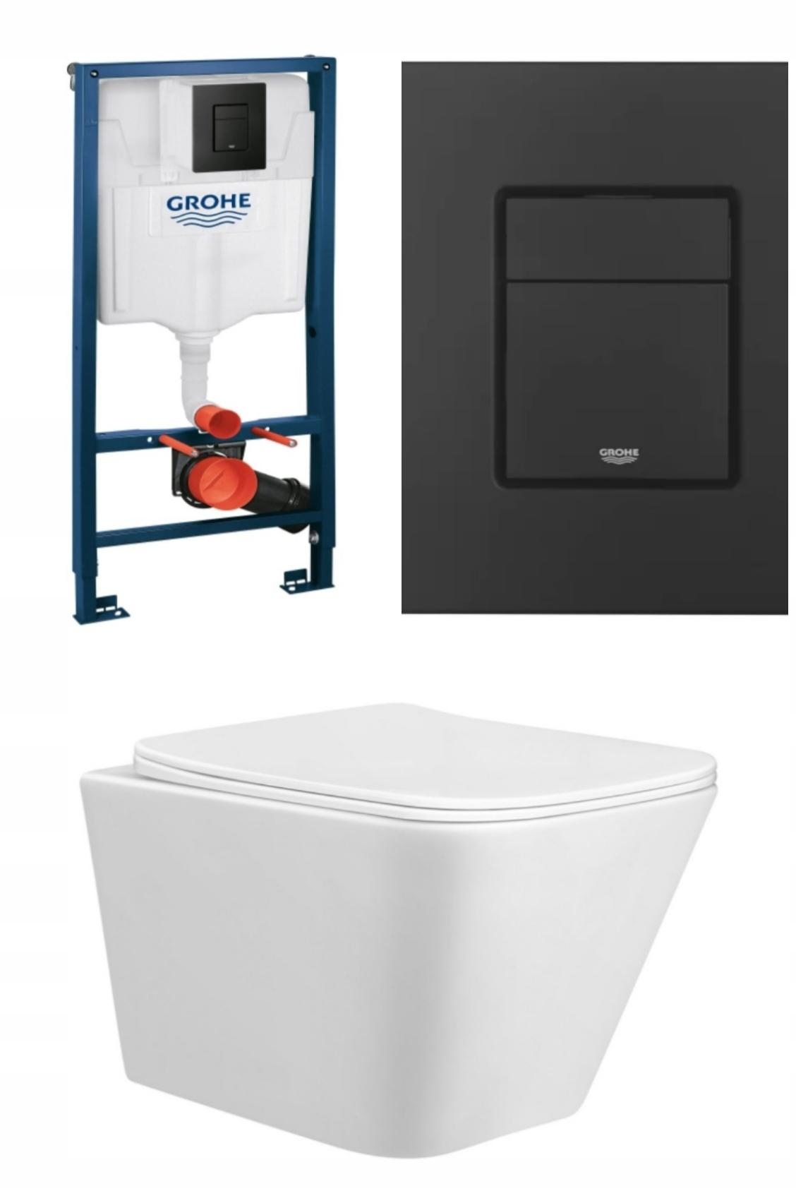 ZESTAW PODTYNKOWY WC GROHE RIMLESS Z DESKĄ WOLNOOPADAJĄCĄ