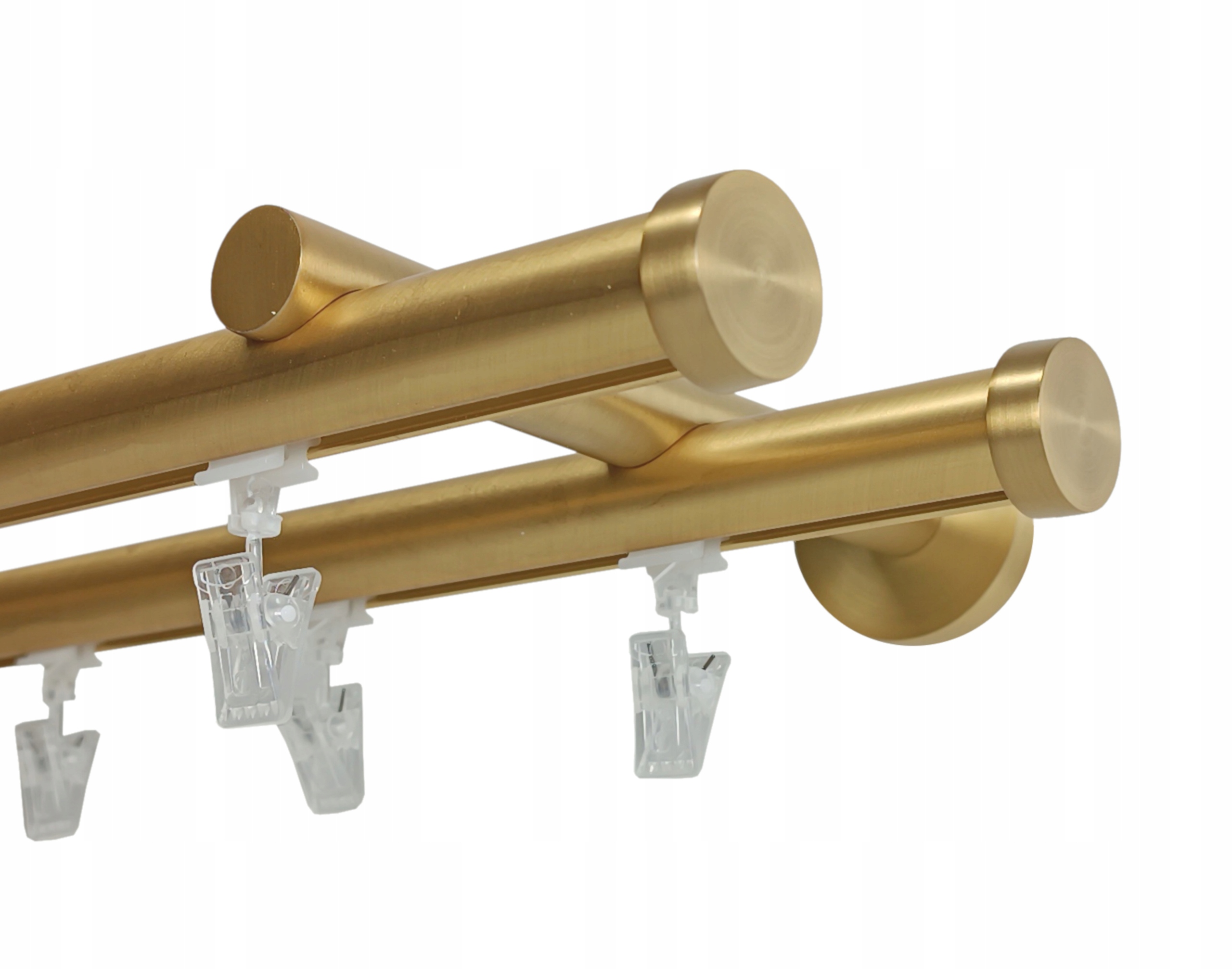 Garnýž Kolejnicový Hliníkový 20+20mm Mosaz Mat 180cm žabka