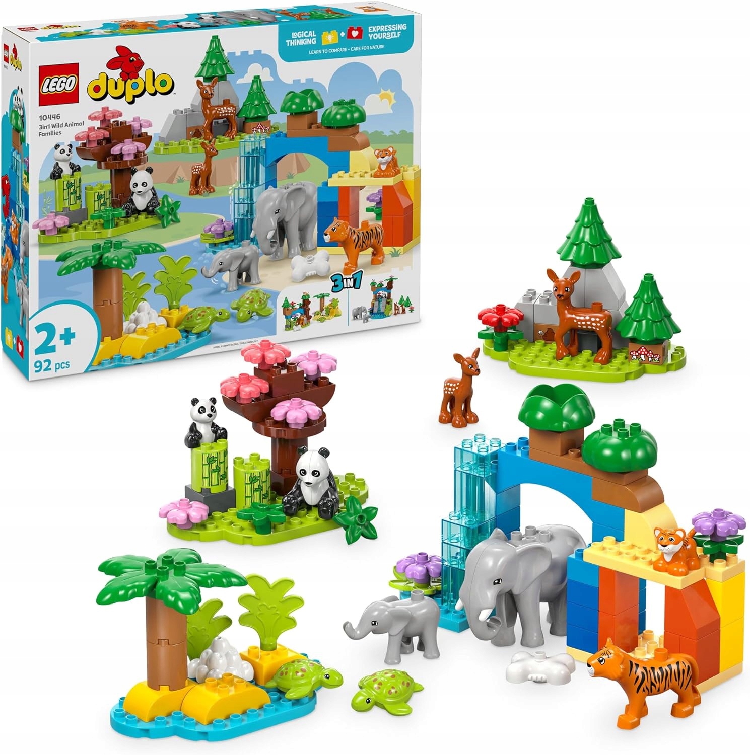 Lego Duplo Rodina divokých zvířat 3v1 Vzdělávací Hračka 2+ let 10446