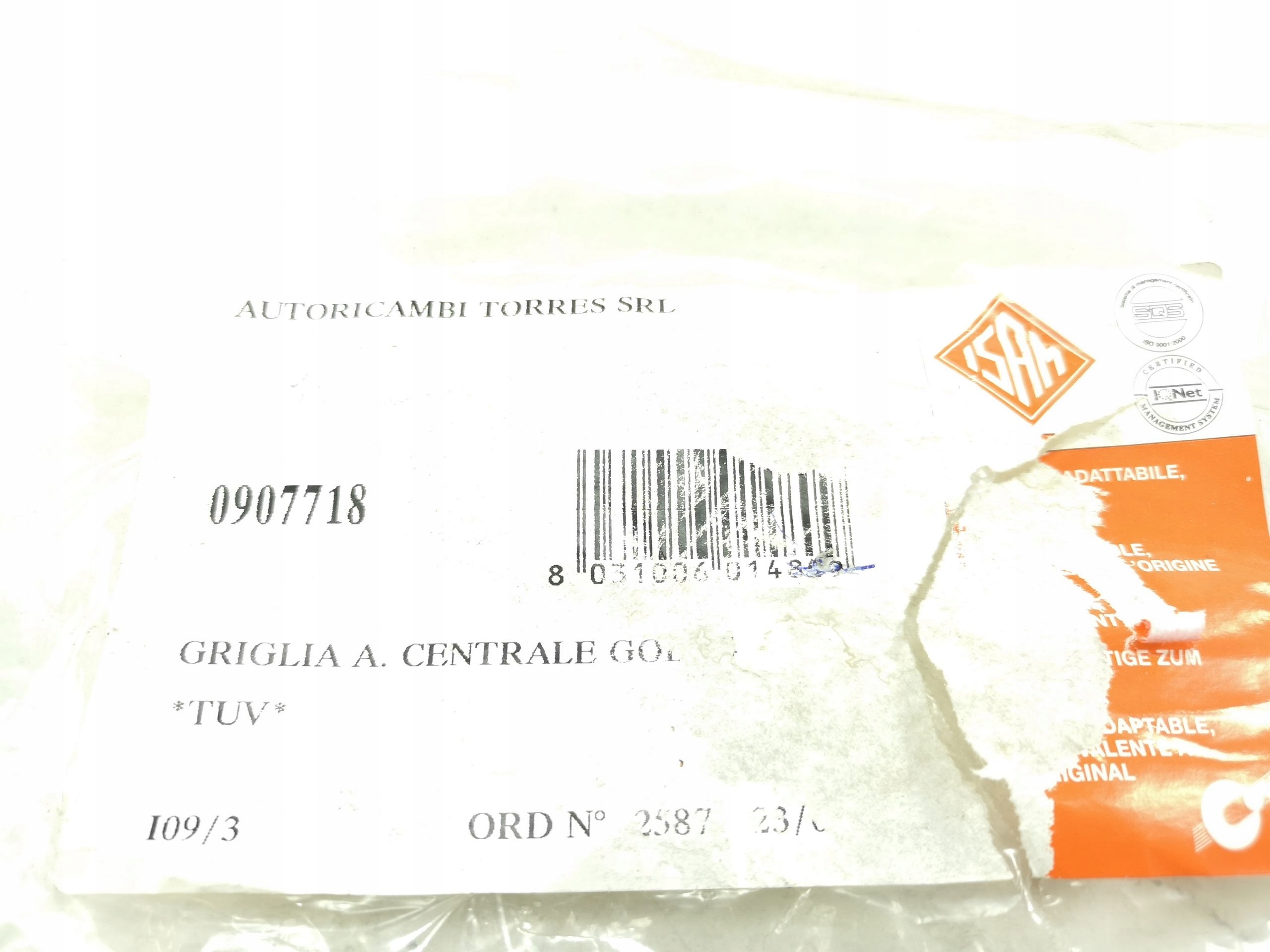 Lüftungsgitter der Stoßstange mitte ISAM DO VW GOLF IV 97-06 / 0907718