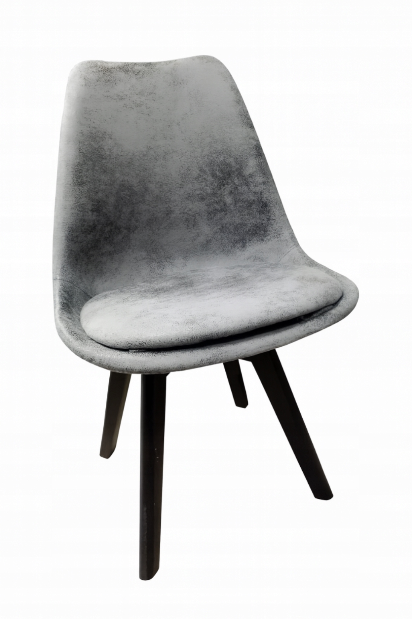 Škandinávske kreslo šedé bukové čierne nohy 4 kusy