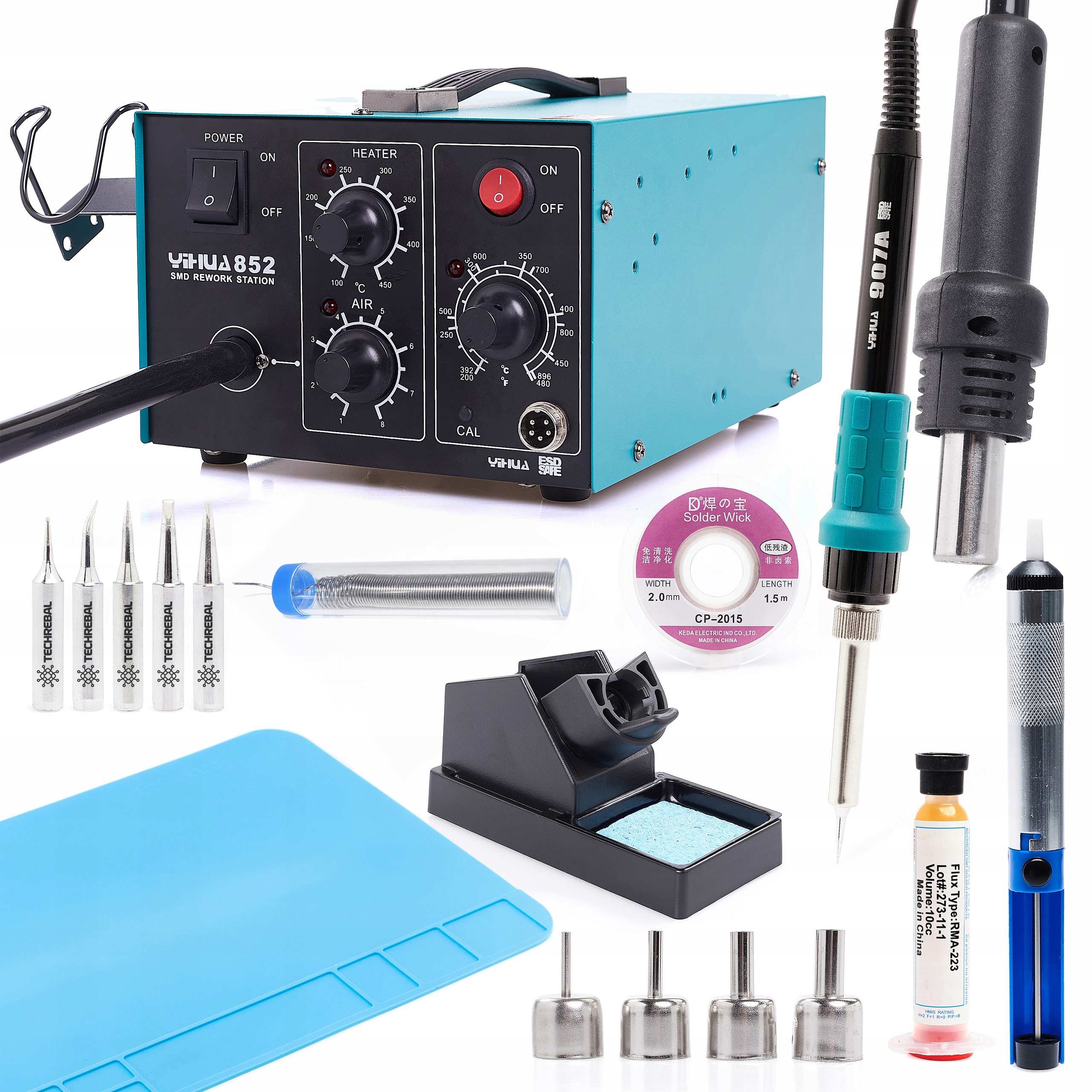 Pájecí Stanice Yihua 852 S Kompresorem Techrebal Sada Příslušenství Cín