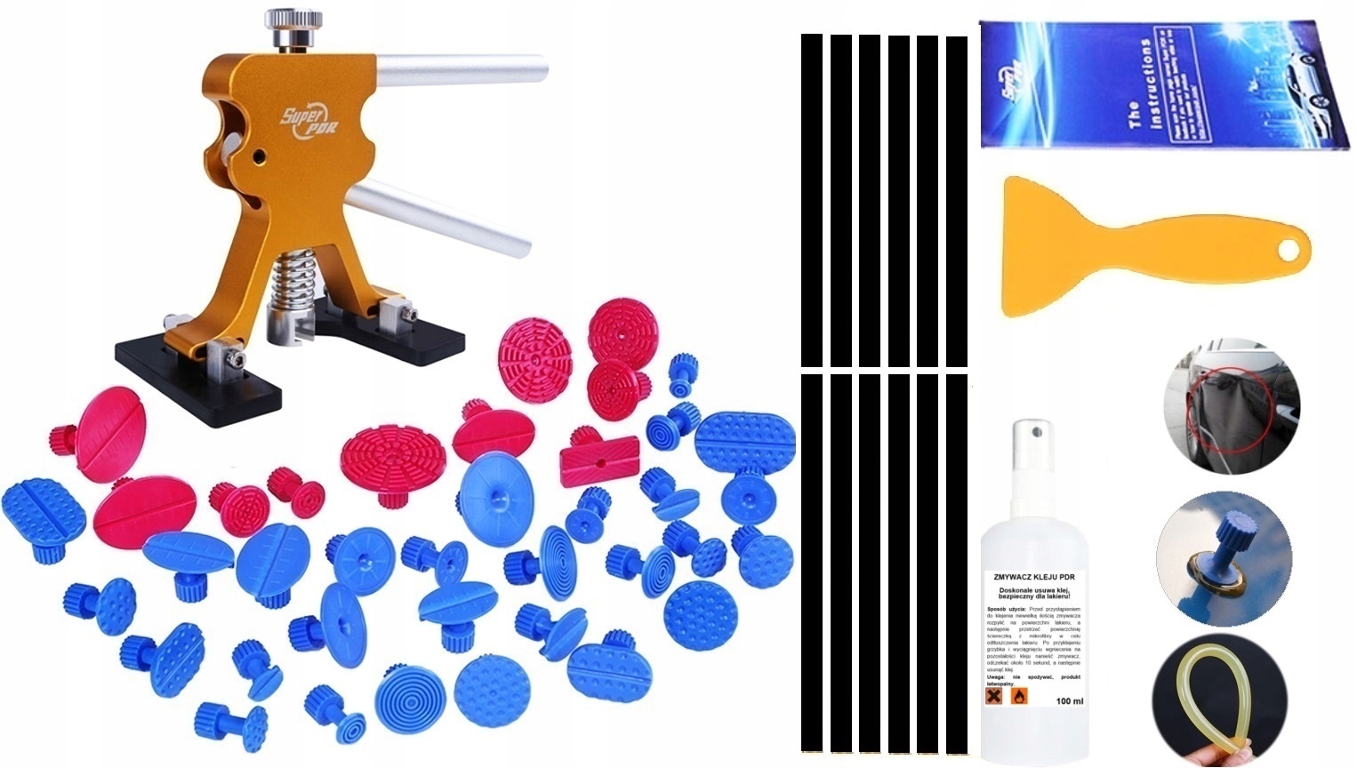 Sada pro odstraňování promáčklin Puller Pdr oprava bez lakování