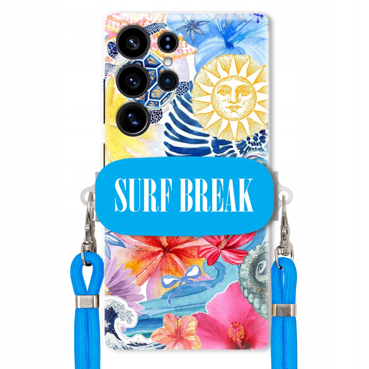 Puzdro pre Samsung S25 Ultra Vodítko Crossbody Blue Držiak Surf Break Lata
