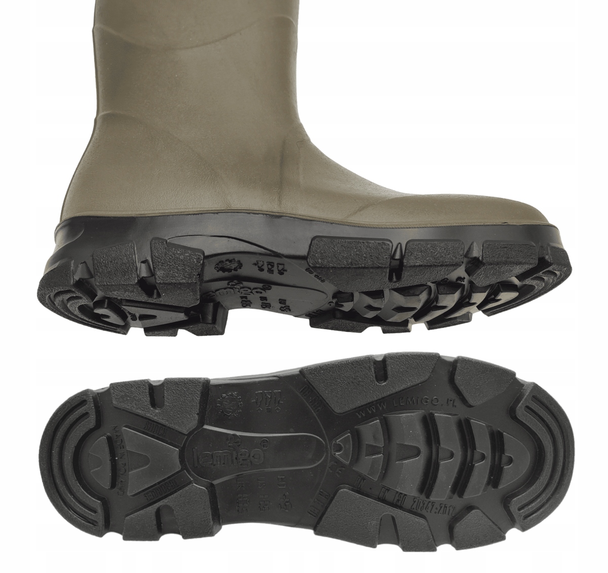 KALOSZE MĘSKIE GUMOWCE WYSOKIE POLSKIE LEMIGO PU ANGLER 720 44 Model PU ANGLER 720