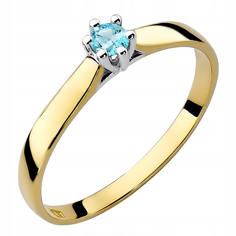 Zlatý Prstýnek 585 s Topazem 0,15 ct