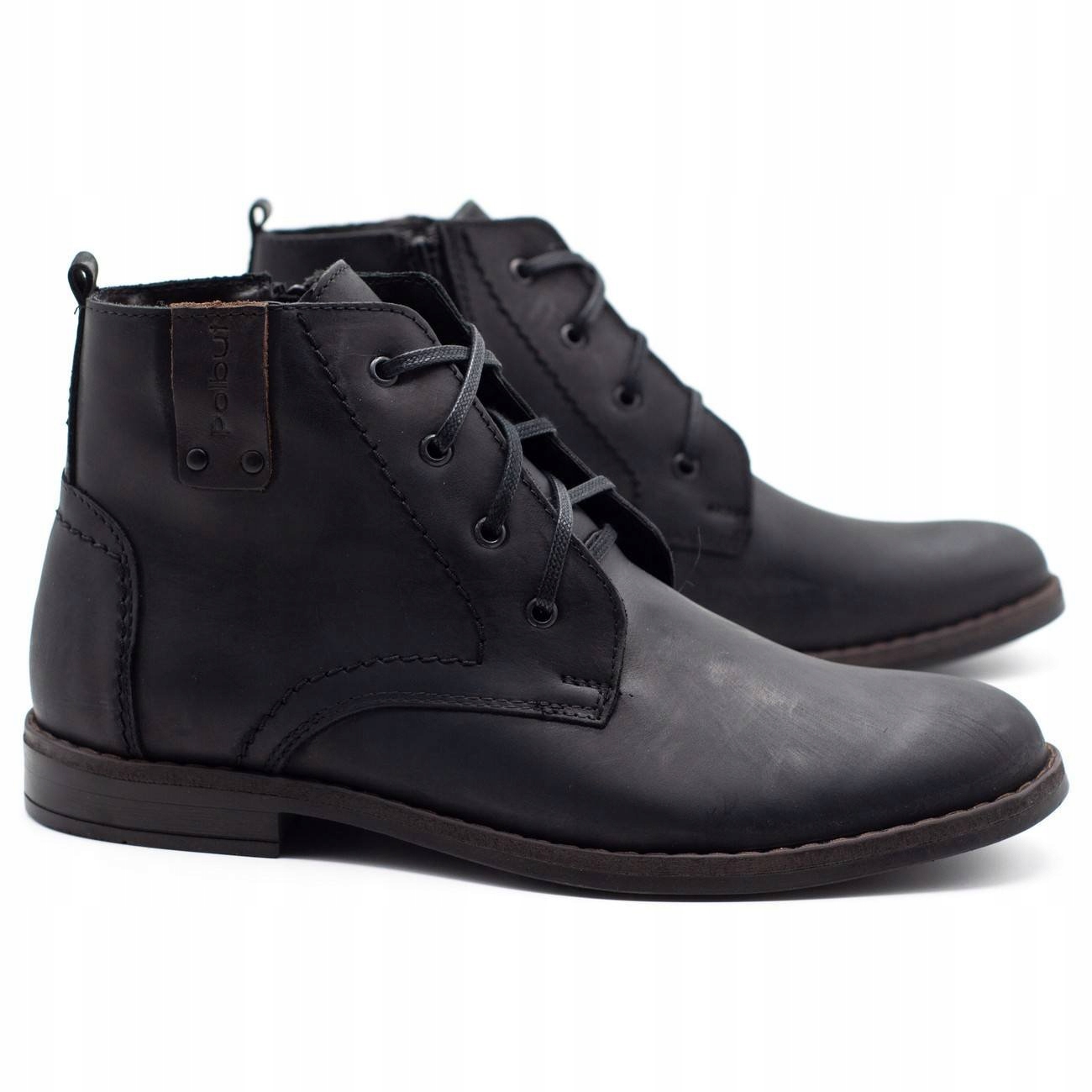 Buty męskie zimowe skórzane c20s czarne 44 Płeć mężczyzna