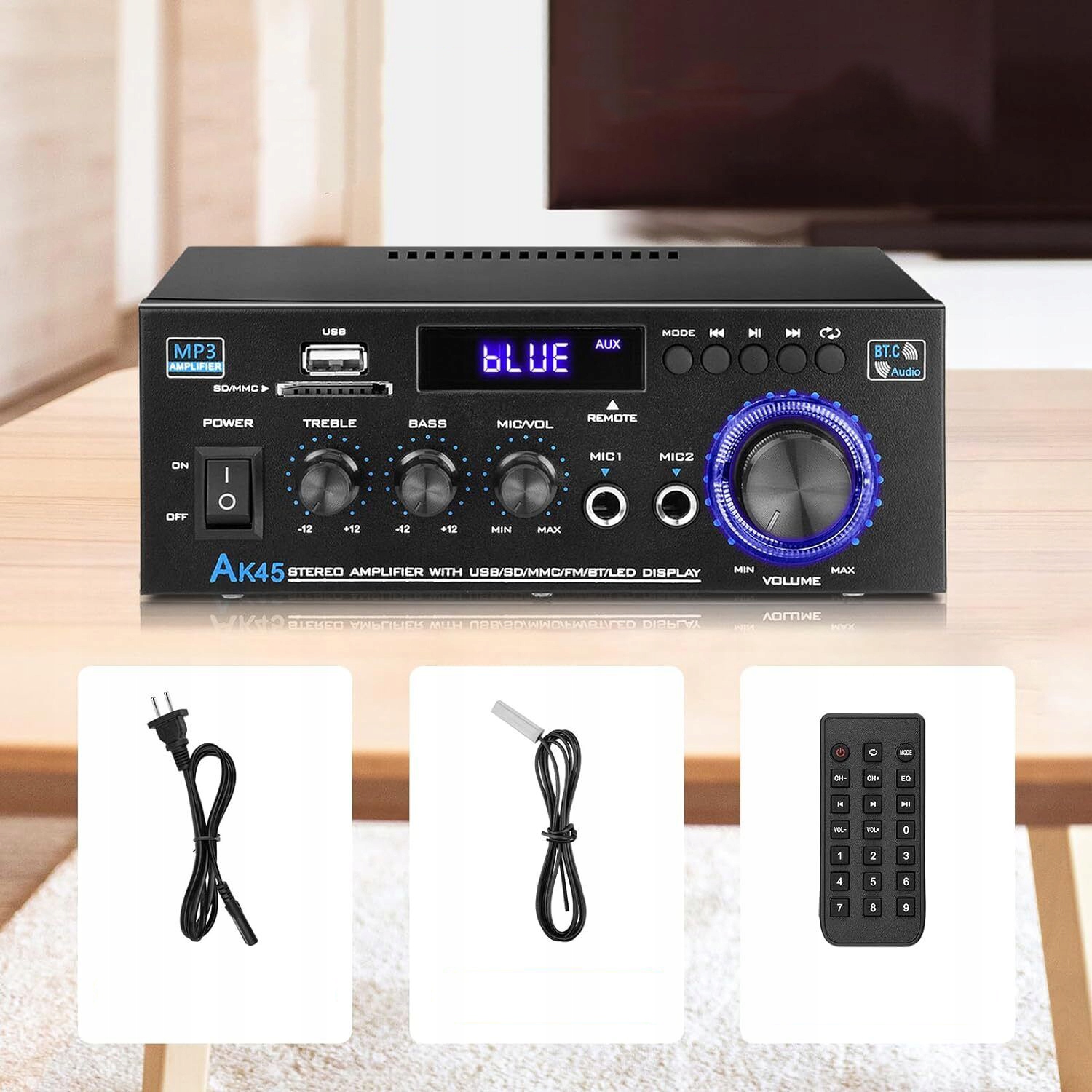 WZMACNIACZ BLUETOOTH 5.0 HIFI STEREO, 2-KANAŁOWY MINI WZMACNIACZ AUDIO Model Mini Wzmacniacz Bluetooth