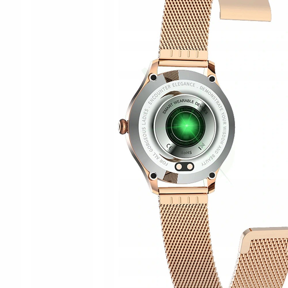 SMARTWATCH DLA KOBIET RONEBERG RKW10 PRO SREBRNY Czujniki pulsometr krokomierz