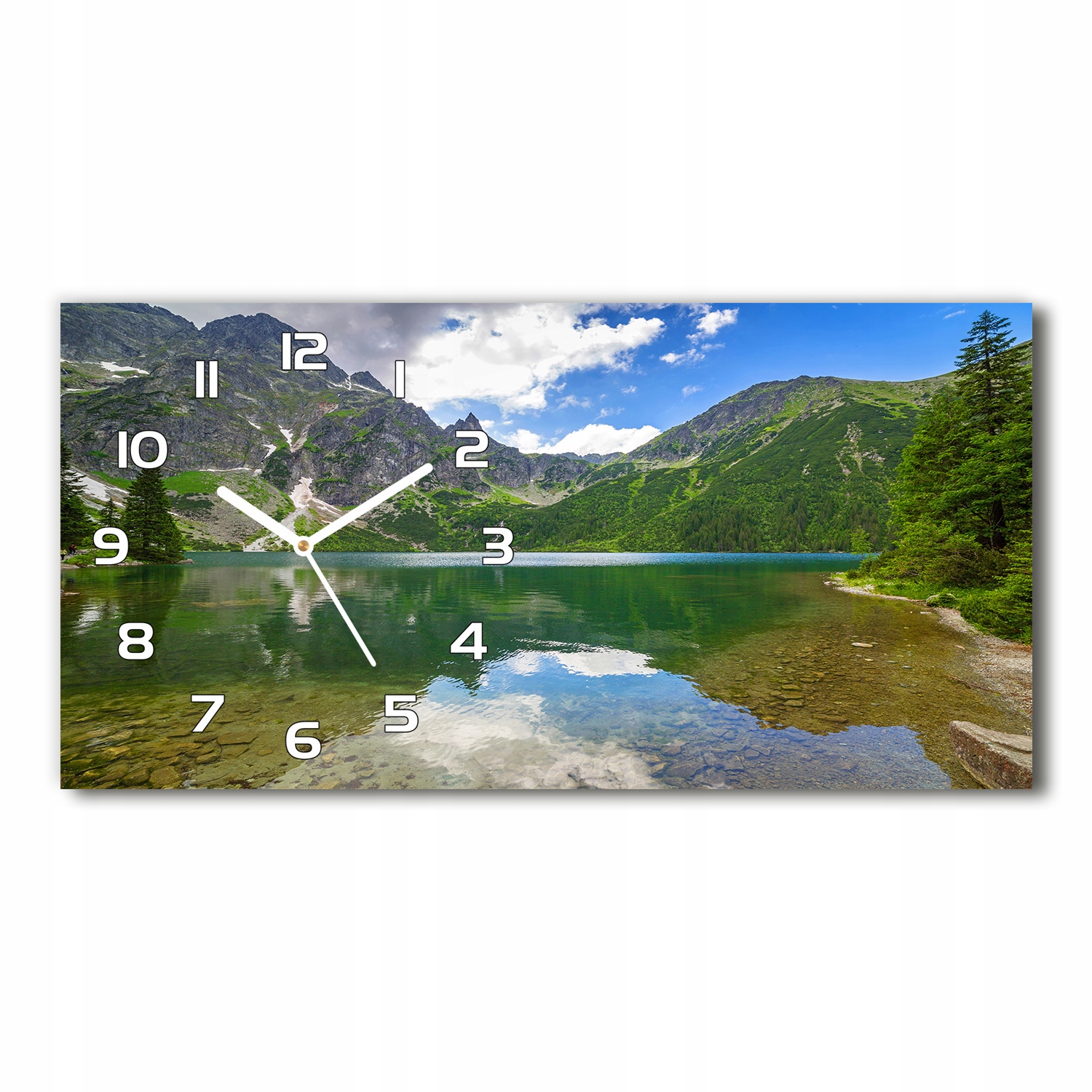 

Zegar ścienny szklany Morskie oko Tatry 60x30 cm