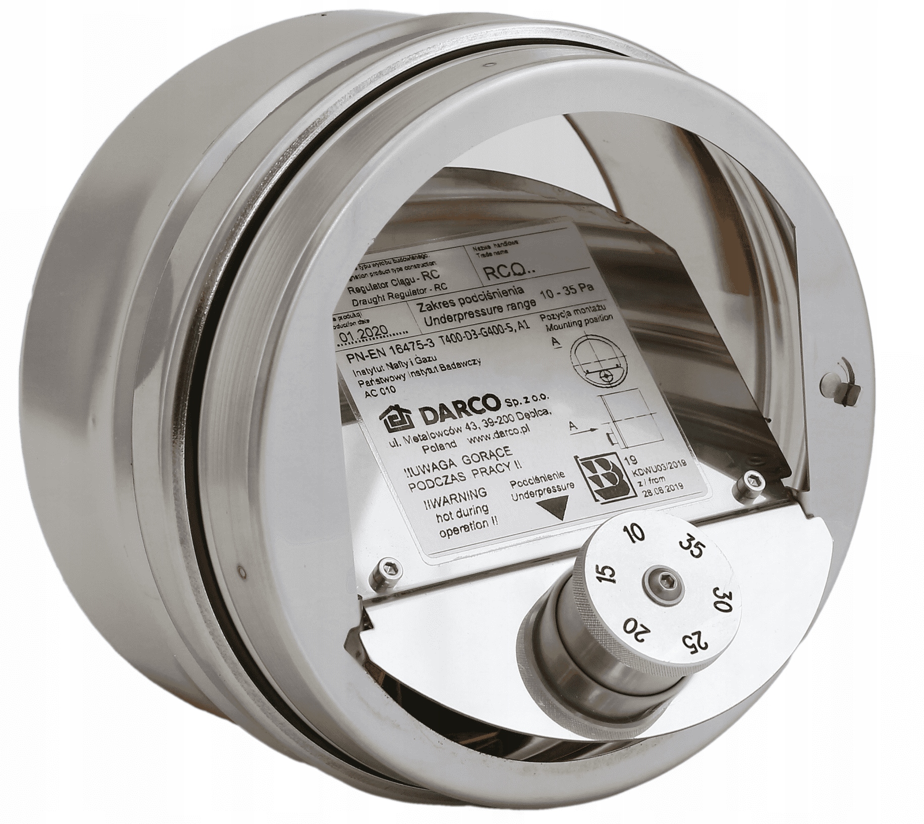 

Regulator ciągu kominowego Rco-ch 150 Darco