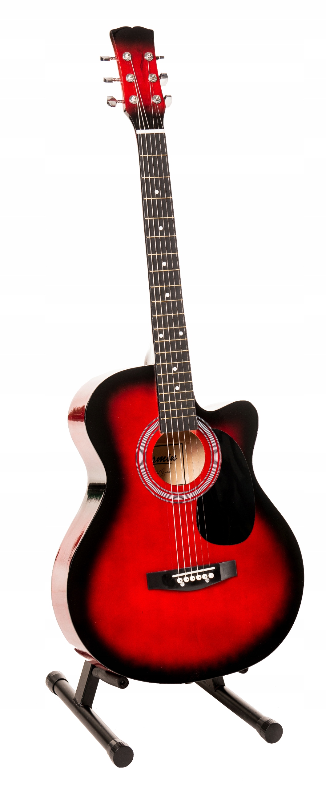 GITARA AKUSTYCZNA PEŁNOWYMIAROWA 4/4 MODENA K-30 + AKCESORIA + TUNER CZERW. Marka Modena