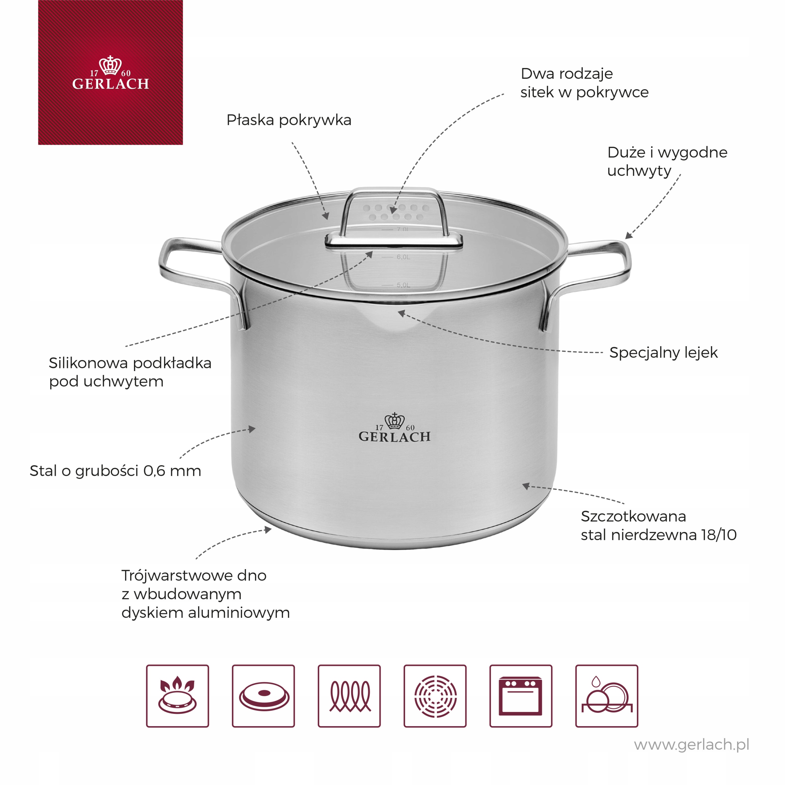 Gerlach Garnek AMBIENTE 7L Linia Ambiente