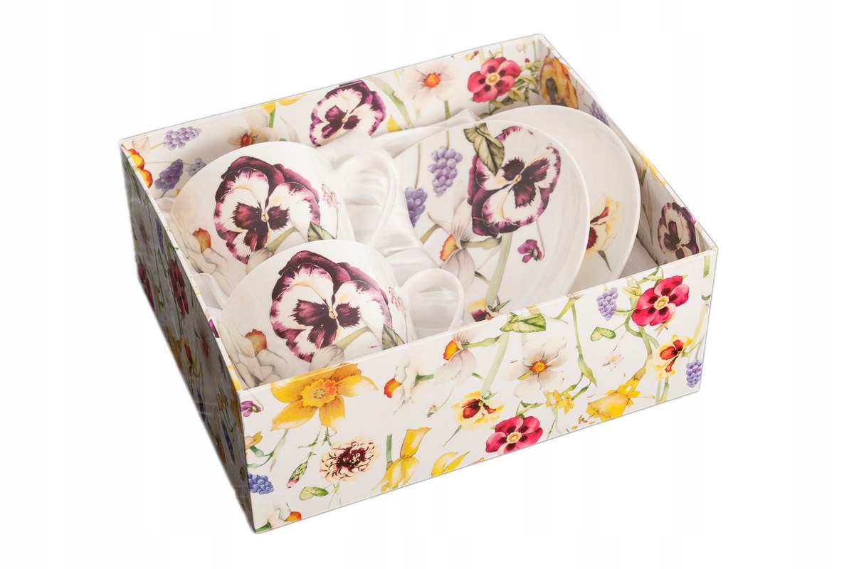 

2 Filiżanki Porcelana Kostna Bratki