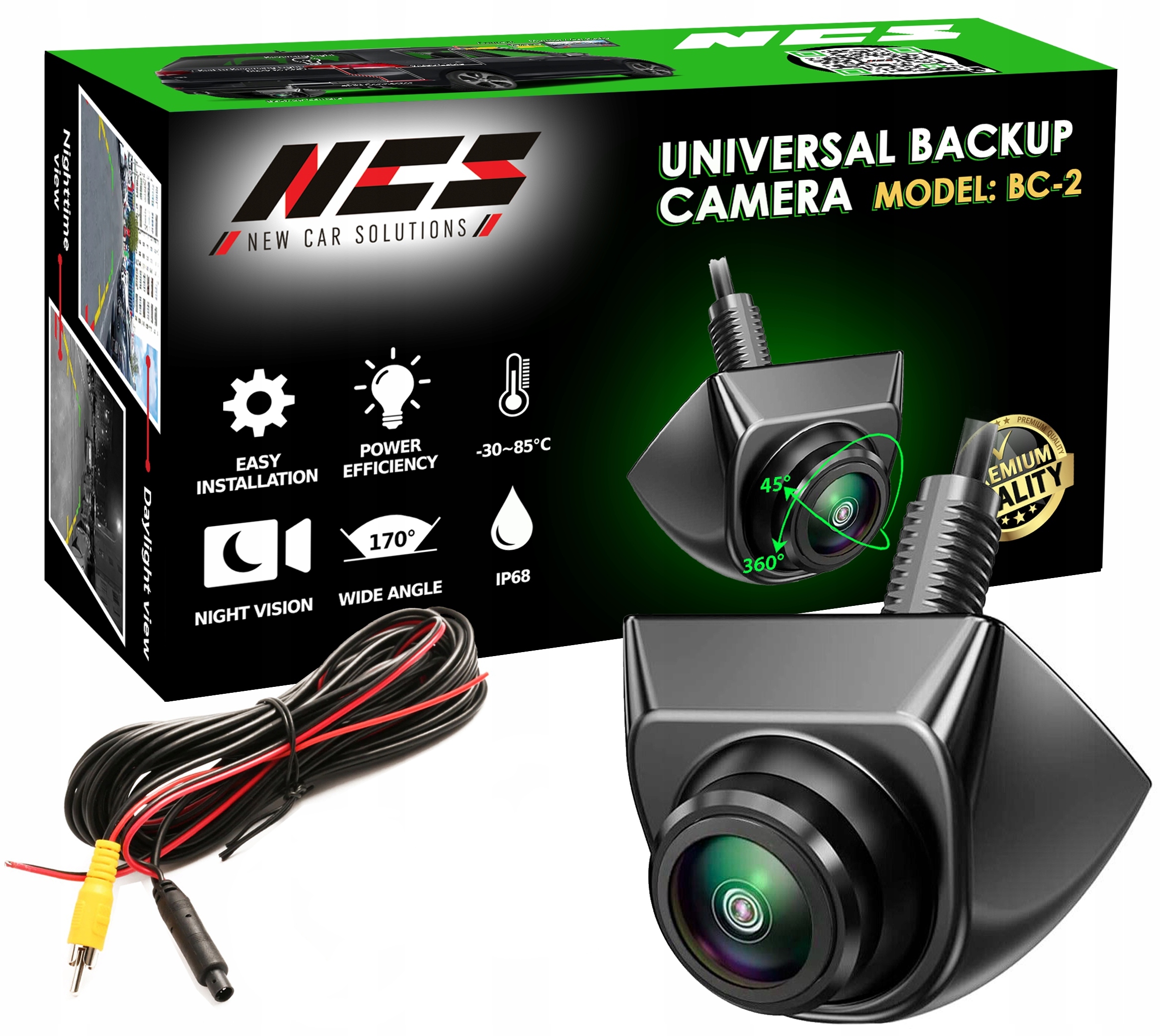 Univerzální Nastavitelná Kovová Couvací Kamera Ncs BC-2 1280p Ahd/ntsc 170°
