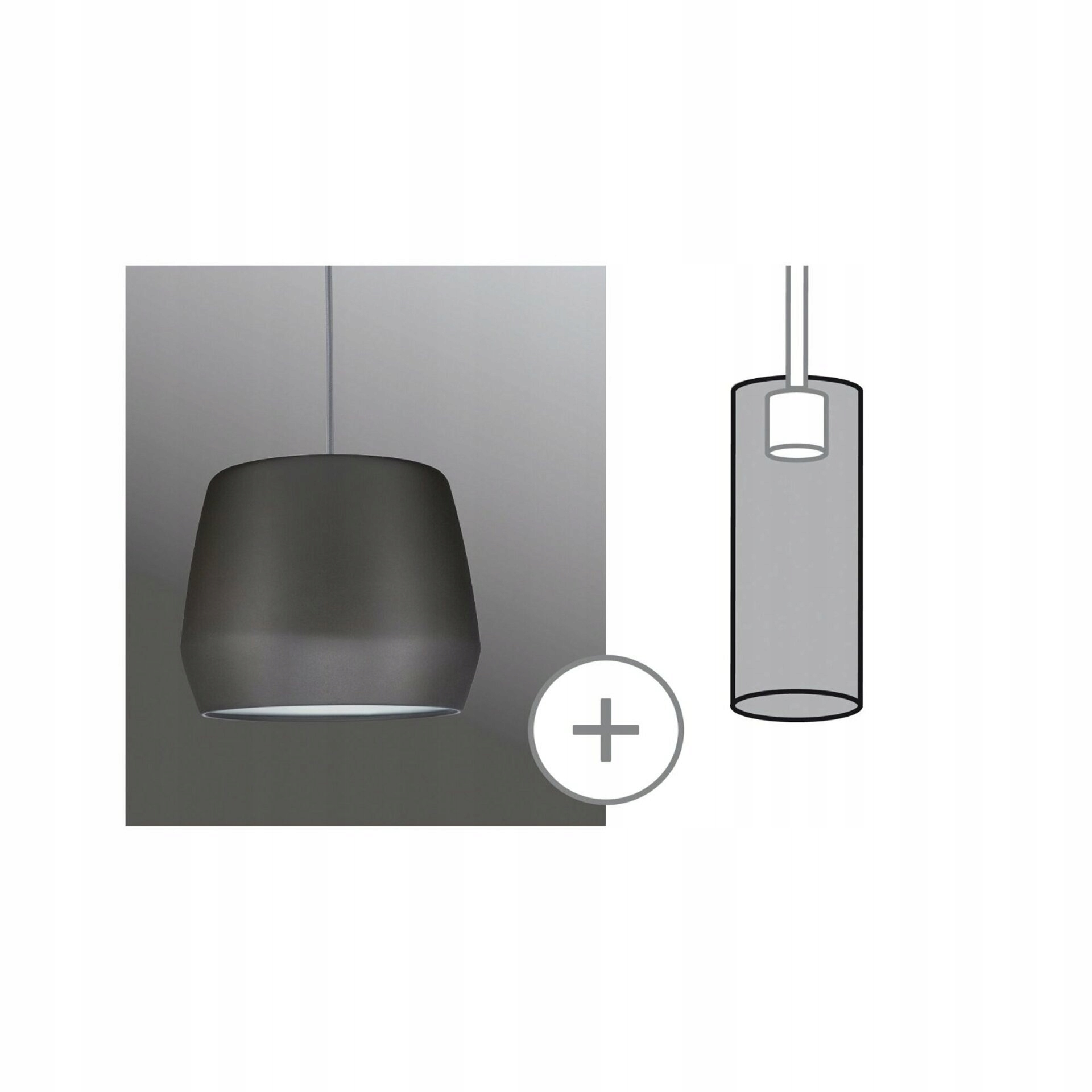 Paulmann URail 2Easy kovové tienidlo Pirm šedá matná max. 20W