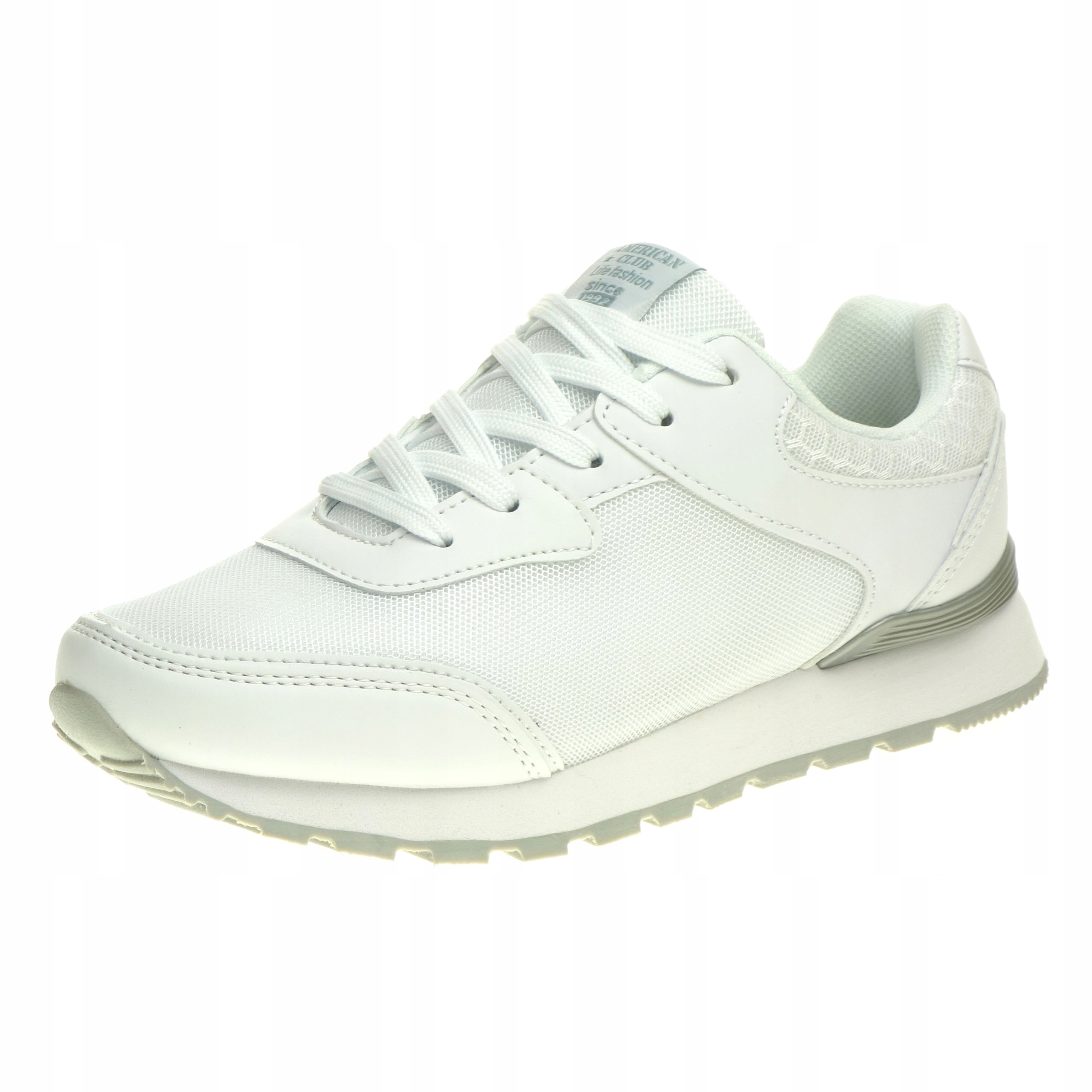 Buty Sportowe Damskie American Club Lekkie Białe Adidasy 37