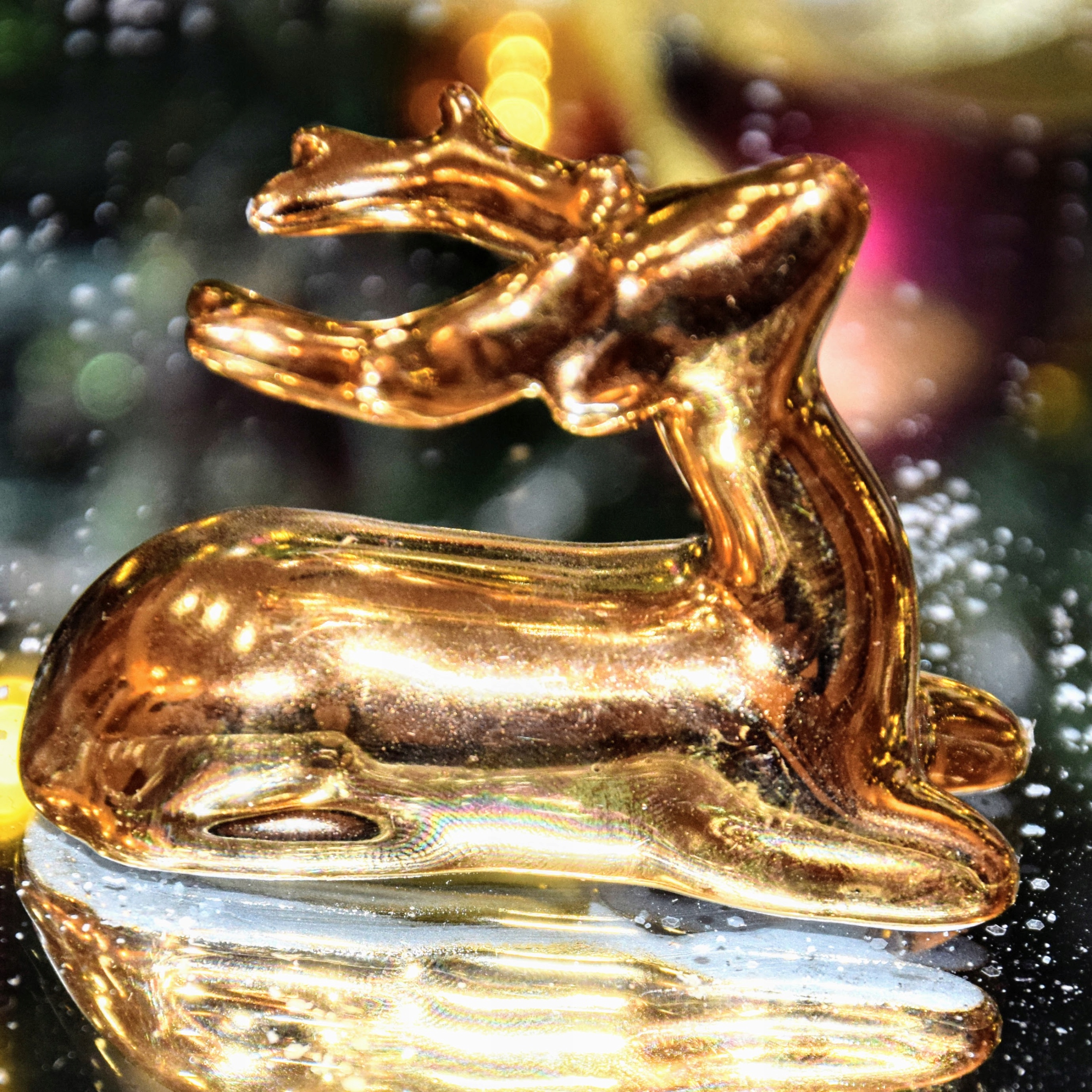 CERAMICZNY ZŁOTY RENIFEREK 6,6X5,2X5,4 CM OZDOBA Rodzaj figurka