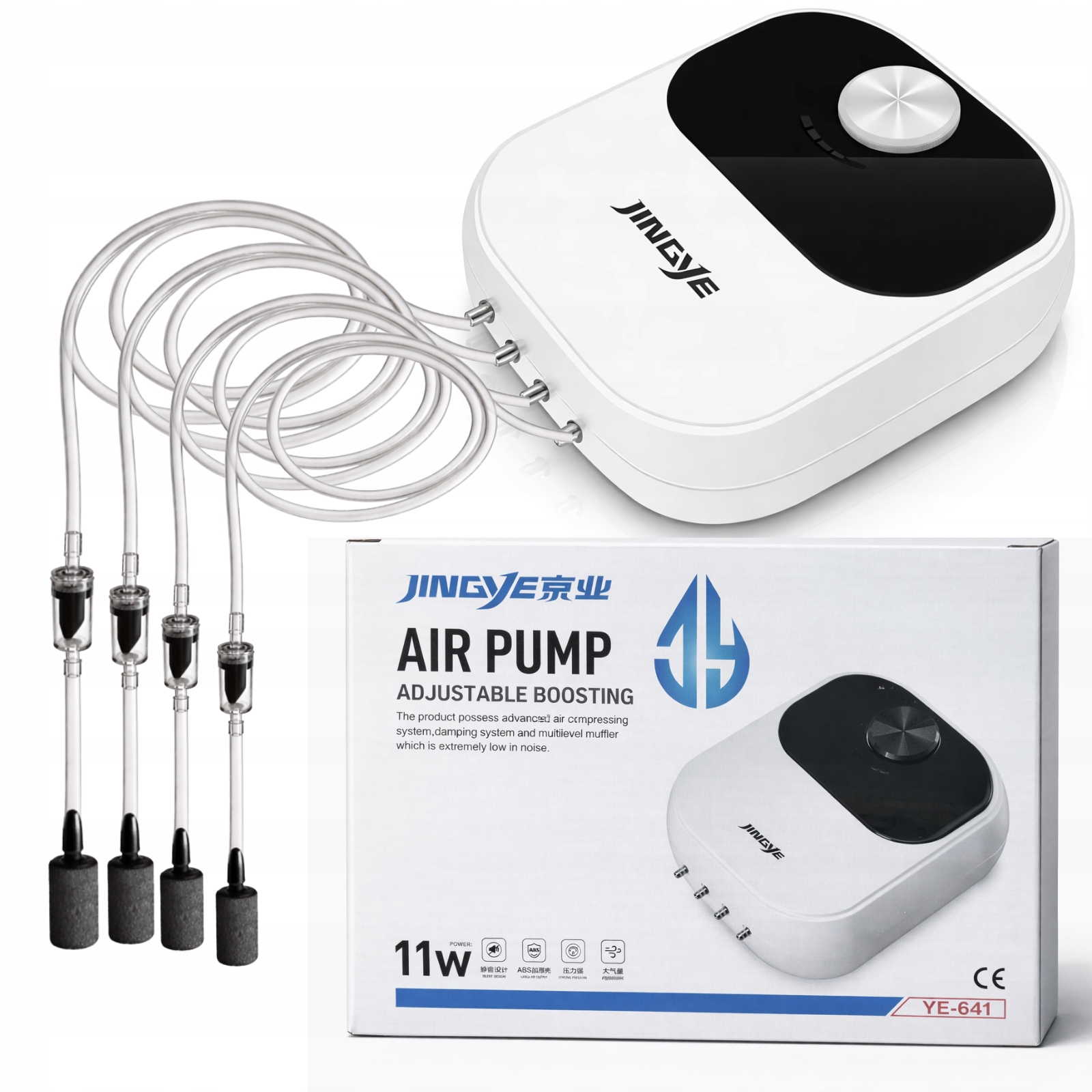 Provzdušňovač do akvária Regulace pumpička 4 výstupy 11W 720L/h Set