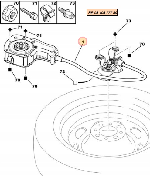 MECHANIZM WCIĄGARKA KOŁA ZAPASOWEGO 5008 OE Typ samochodu Samochody osobowe