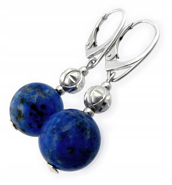 Lapis Lazuli Krásné Náušnice Stříbro