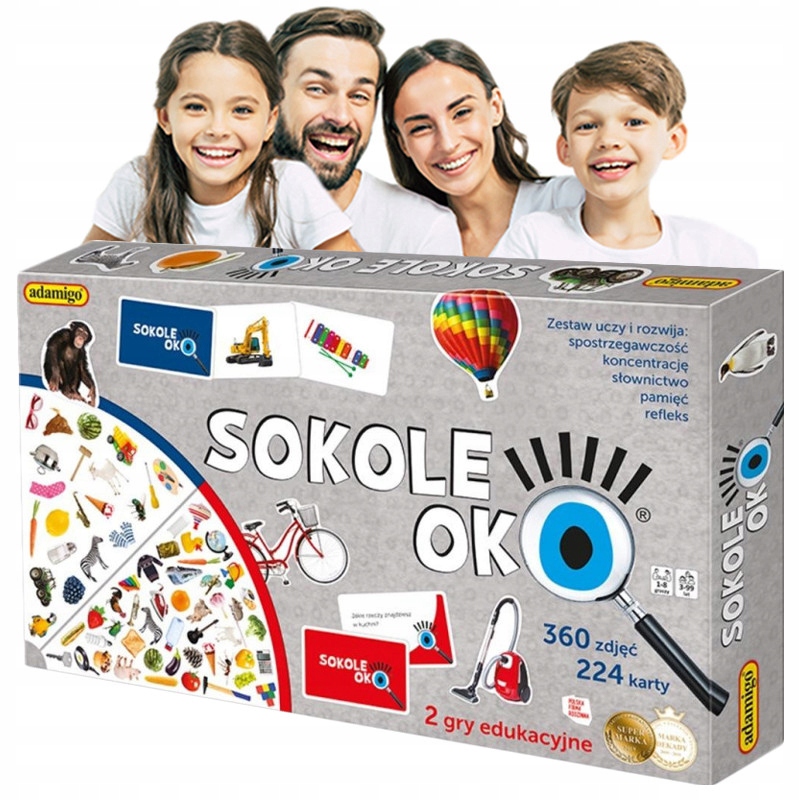 Gra Familijna Sokole Oko dla Dzieci Obserwacja Obrazki Rozrywka dla Rodziny