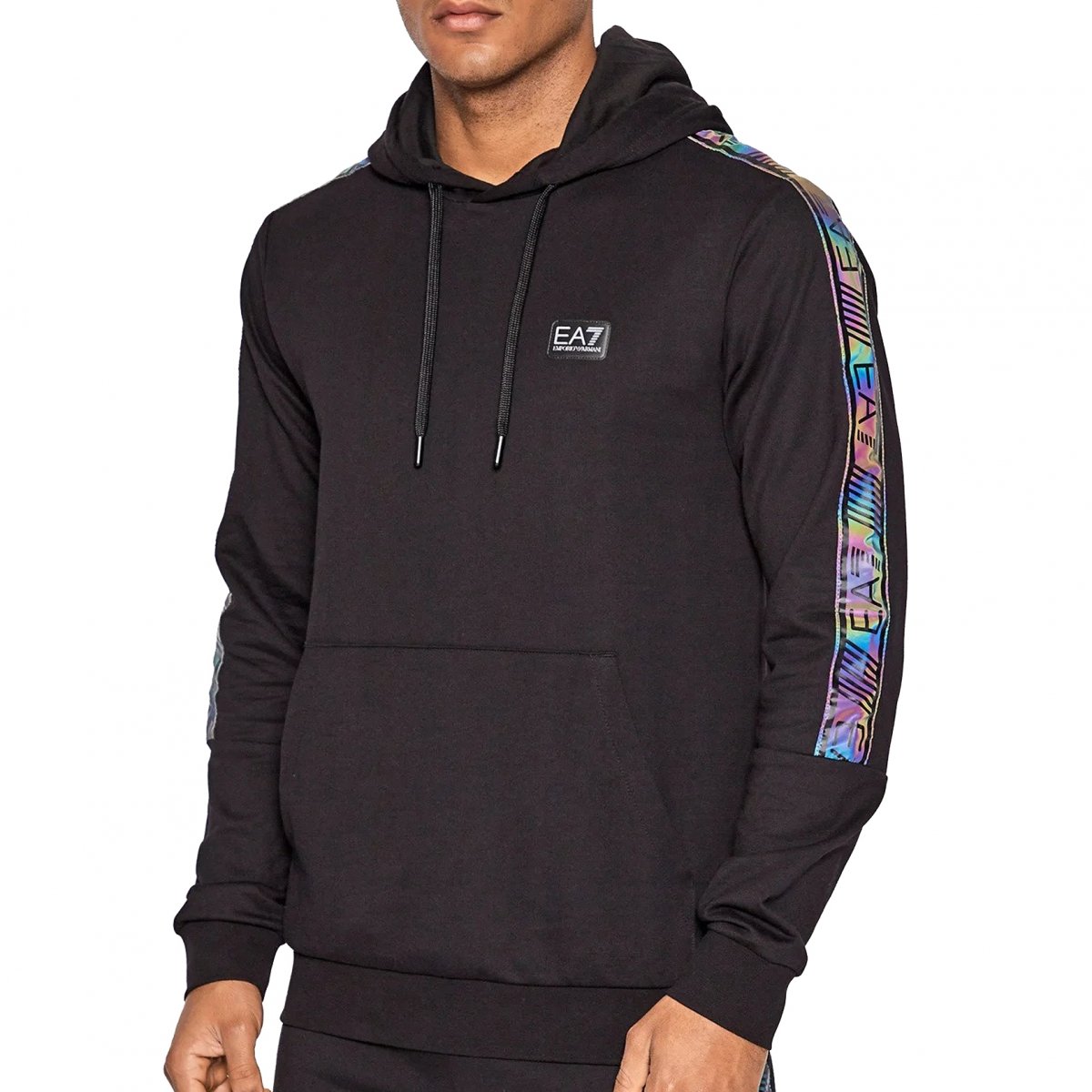 EA7 Emporio Armani pánská mikina černá klokanka 6LPM44-PJ05Z-1200 S