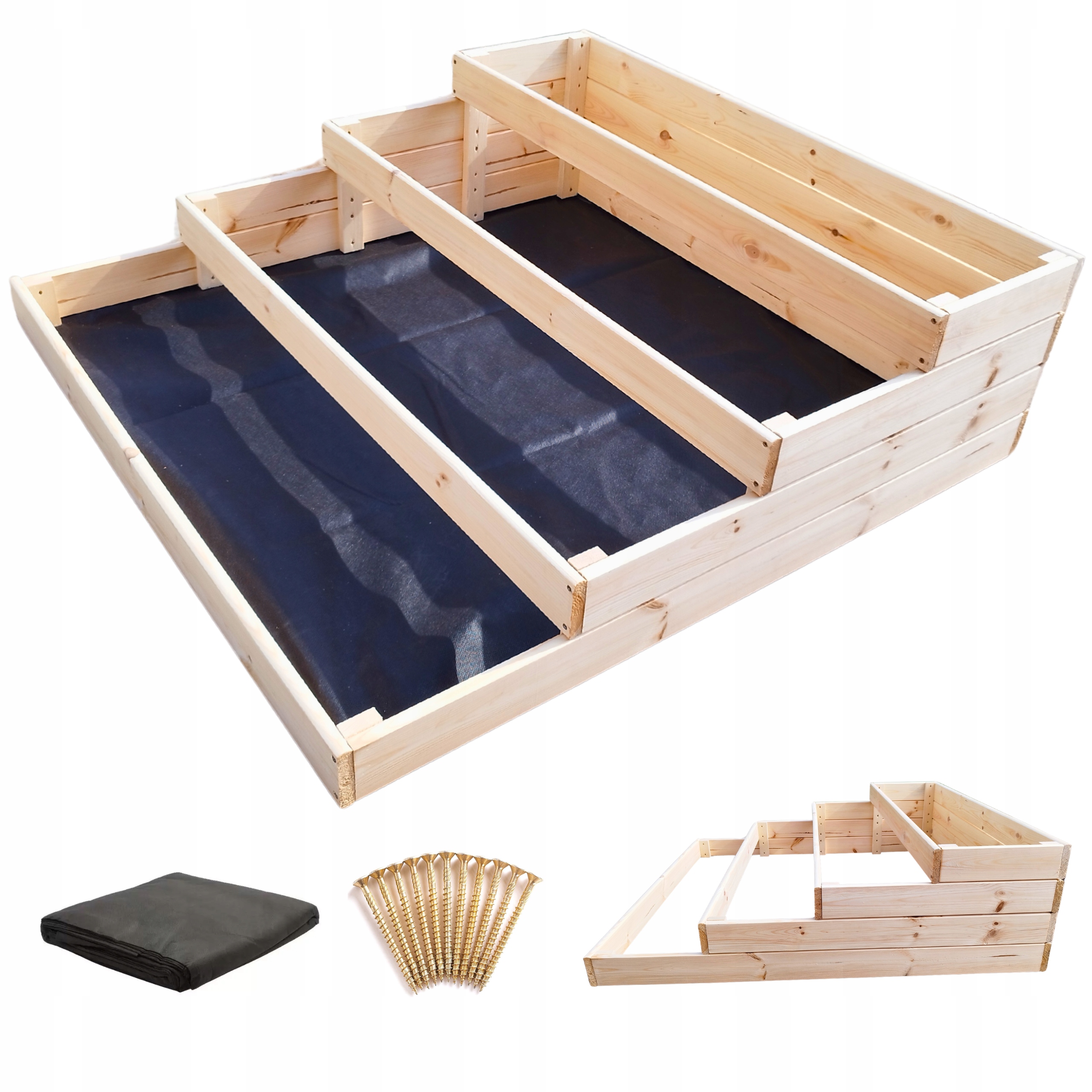 Warzywniak Piętrowy Drewniany Skrzynia Warzywa Zielnik Inspekt Agrowłuknina