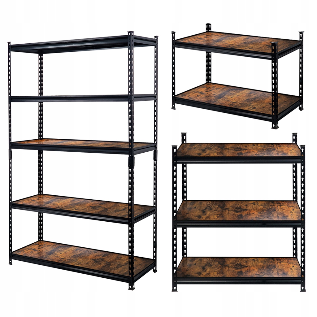 Industriální Loftový Regál na knihy 2v1 5 polic 180x90x40 cm Kovový