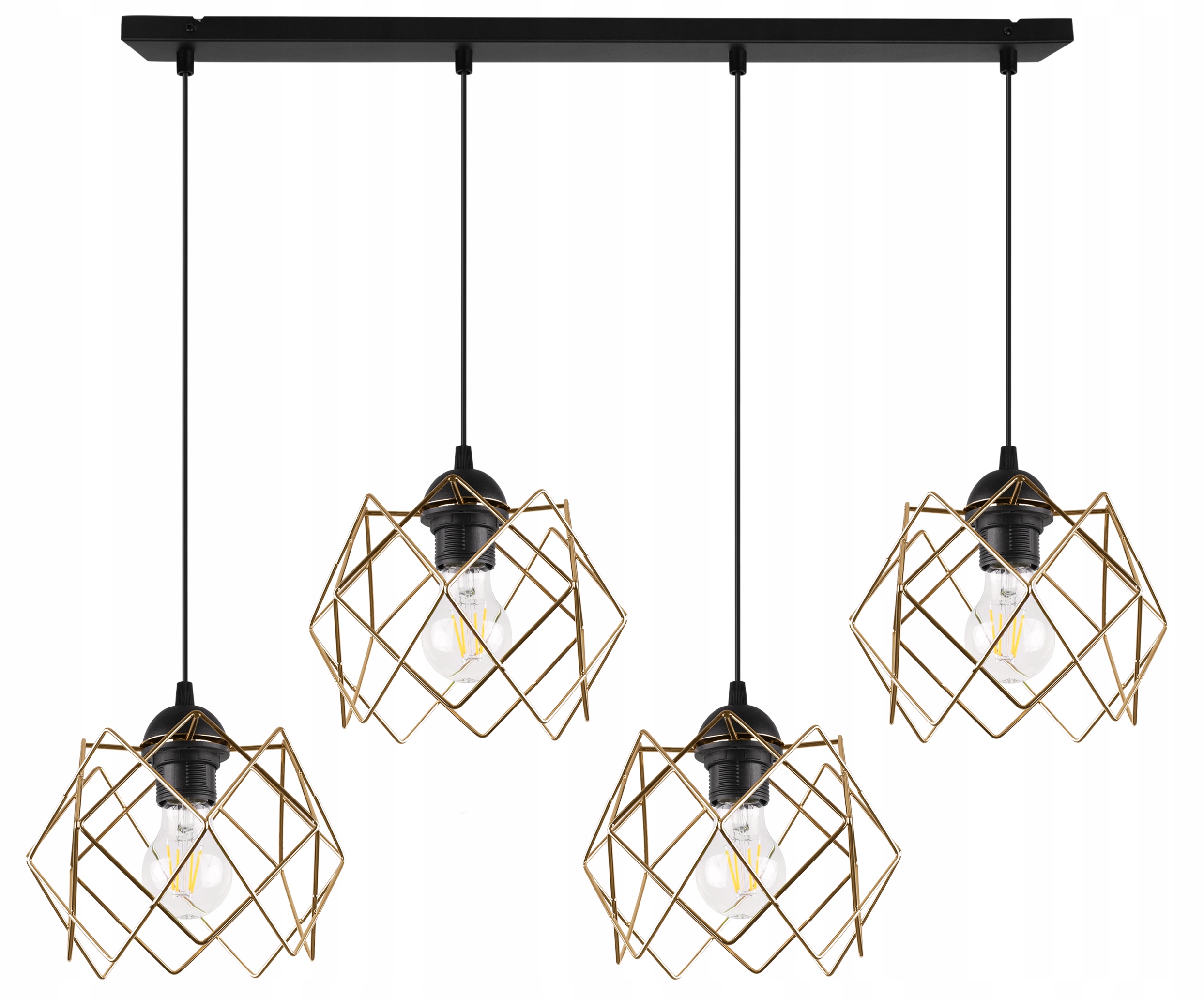 Závěsné Stropní Svítidlo Lustr Zlatý Černý Loft Lišta Moderní Glamour