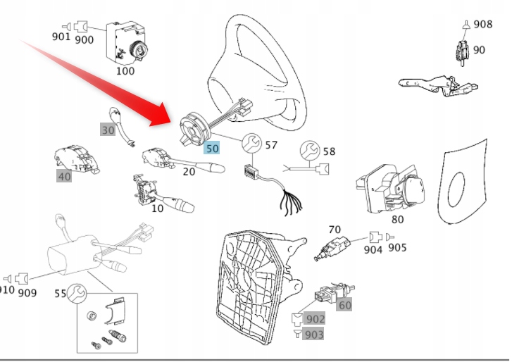 Snímač Úhlu Otáčení Mercedes W245 A B C Třída W169 Mercedes A1694641118
