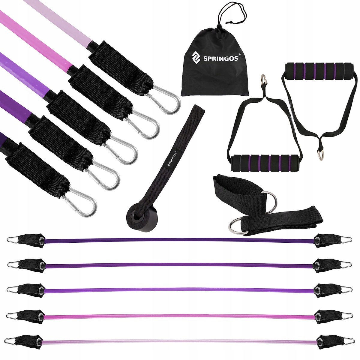 ZESTAW 5 GUM OPOROWYCH DO ĆWICZEŃ WORKOUT BANDS FITNESS WYSOKA JAKOŚĆ GUMY Liczba sztuk w zestawie 5