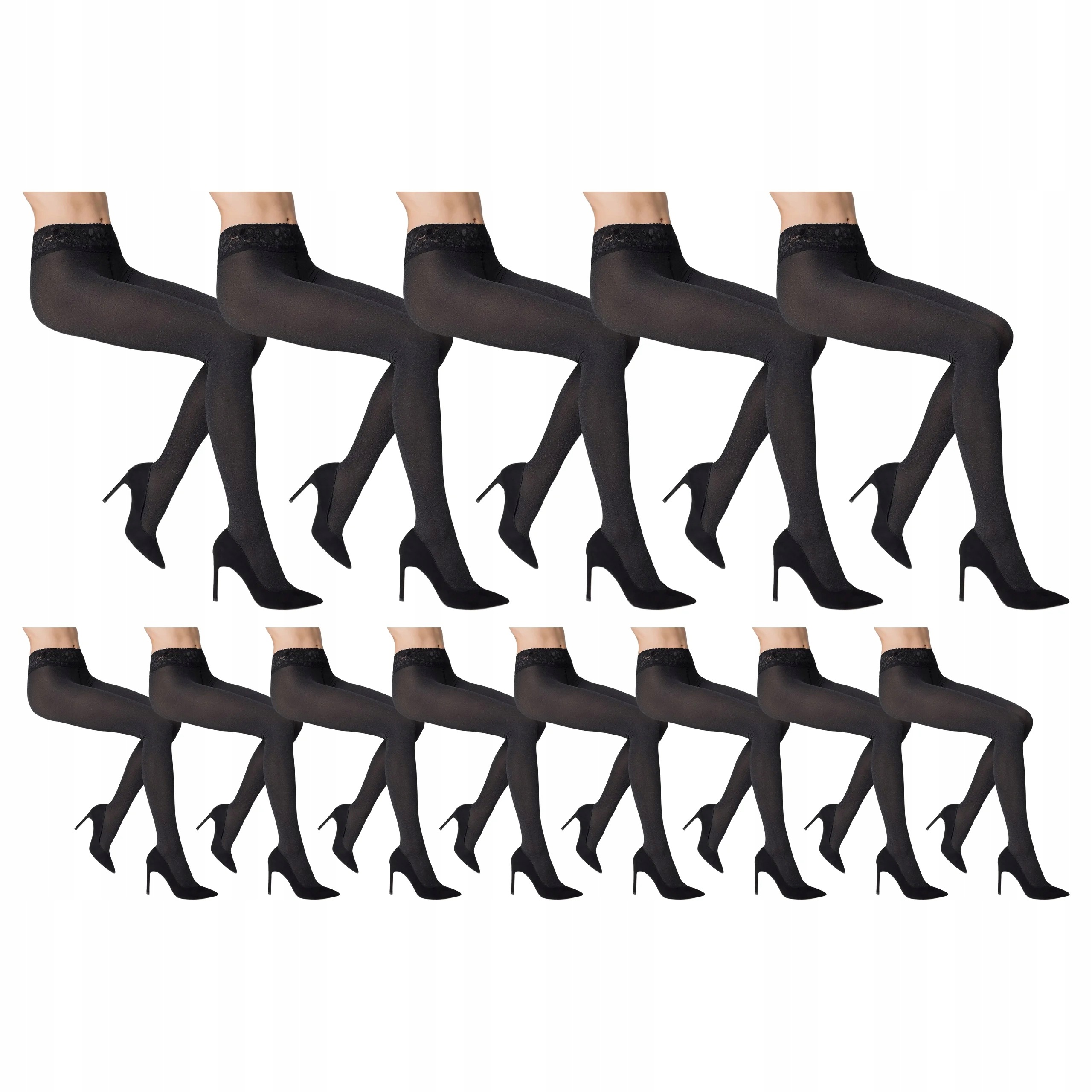 13 x Punčocháče Erotic Vita Bassa 50 den Marilyn Black Melange 2-S