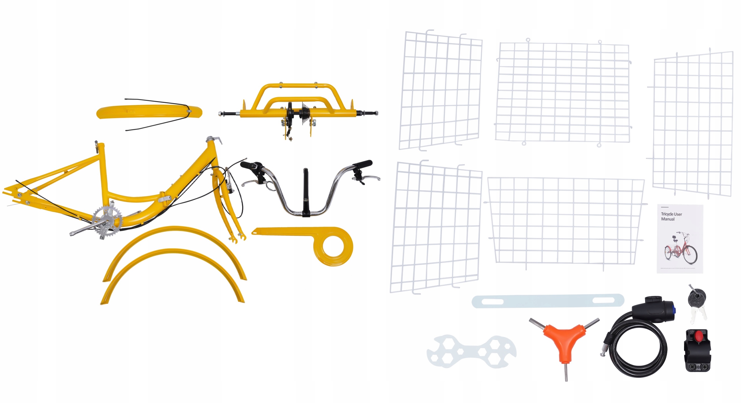 24-Calowy 7-Biegów Składane Rower Trójkołowy Dla Dorosłych z Reflektory Wysokość 110 cm