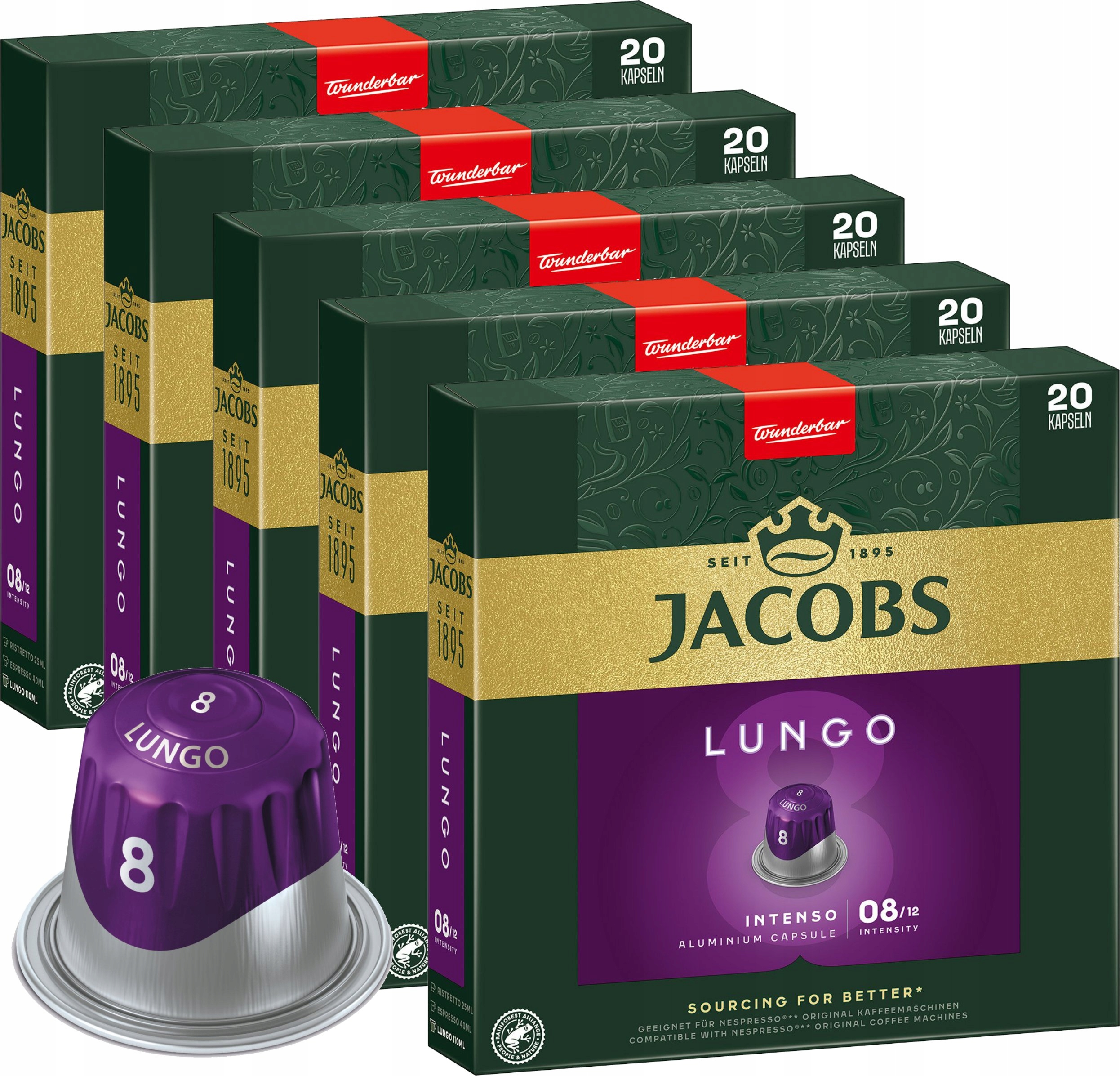 Kawa Nespresso Jacobs Lungo Intenso 100 kapsułek
