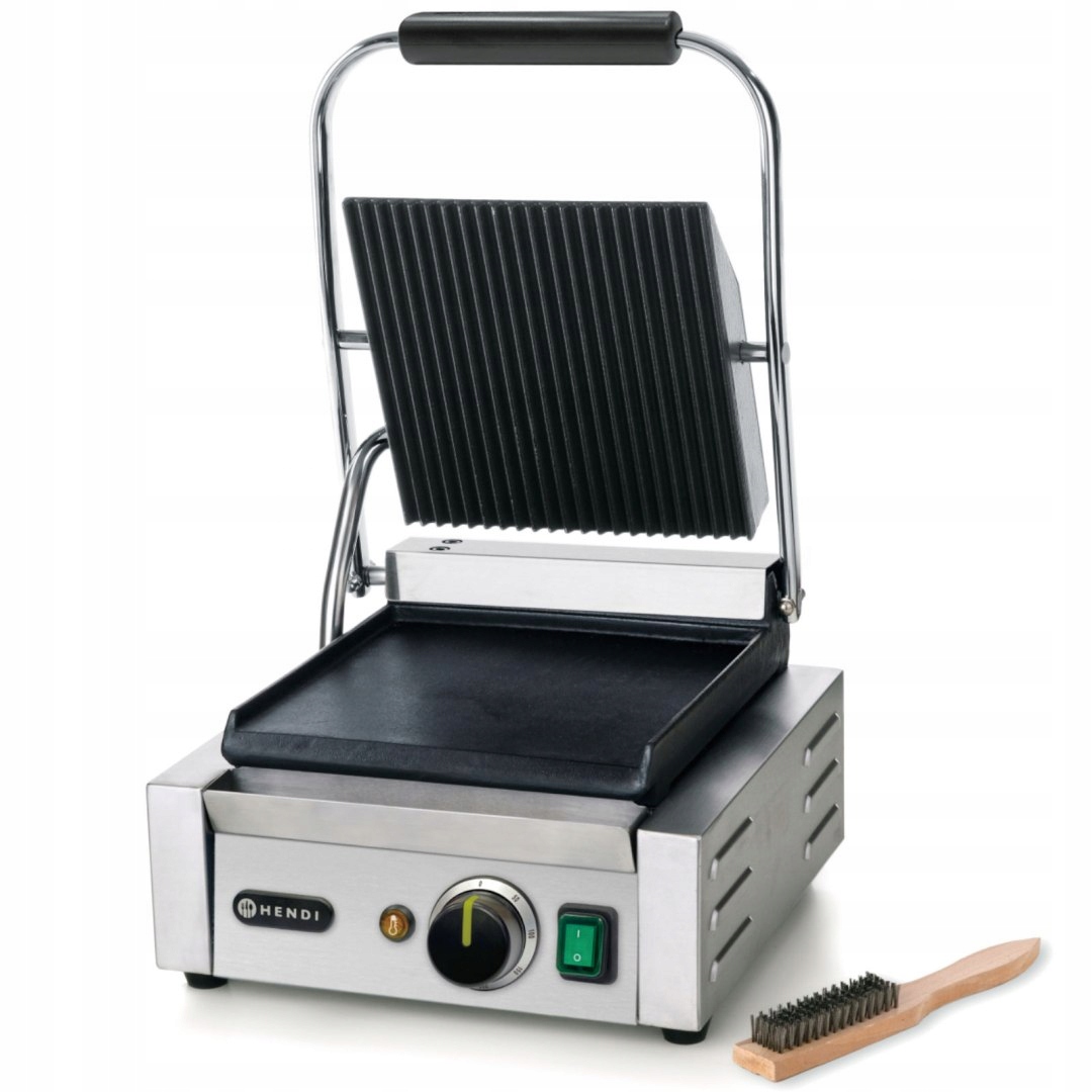 Kontakt grill kontaktowy góra ryflowana dół gładki 1800W Hendi 263600