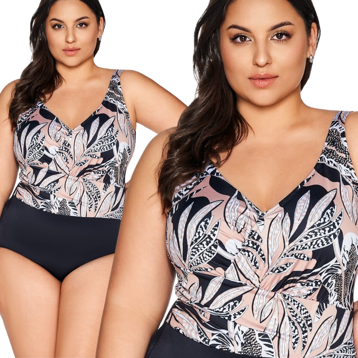 Jednodílné modelovací plavky s košíčky Ava Skj 61 Latte 75I