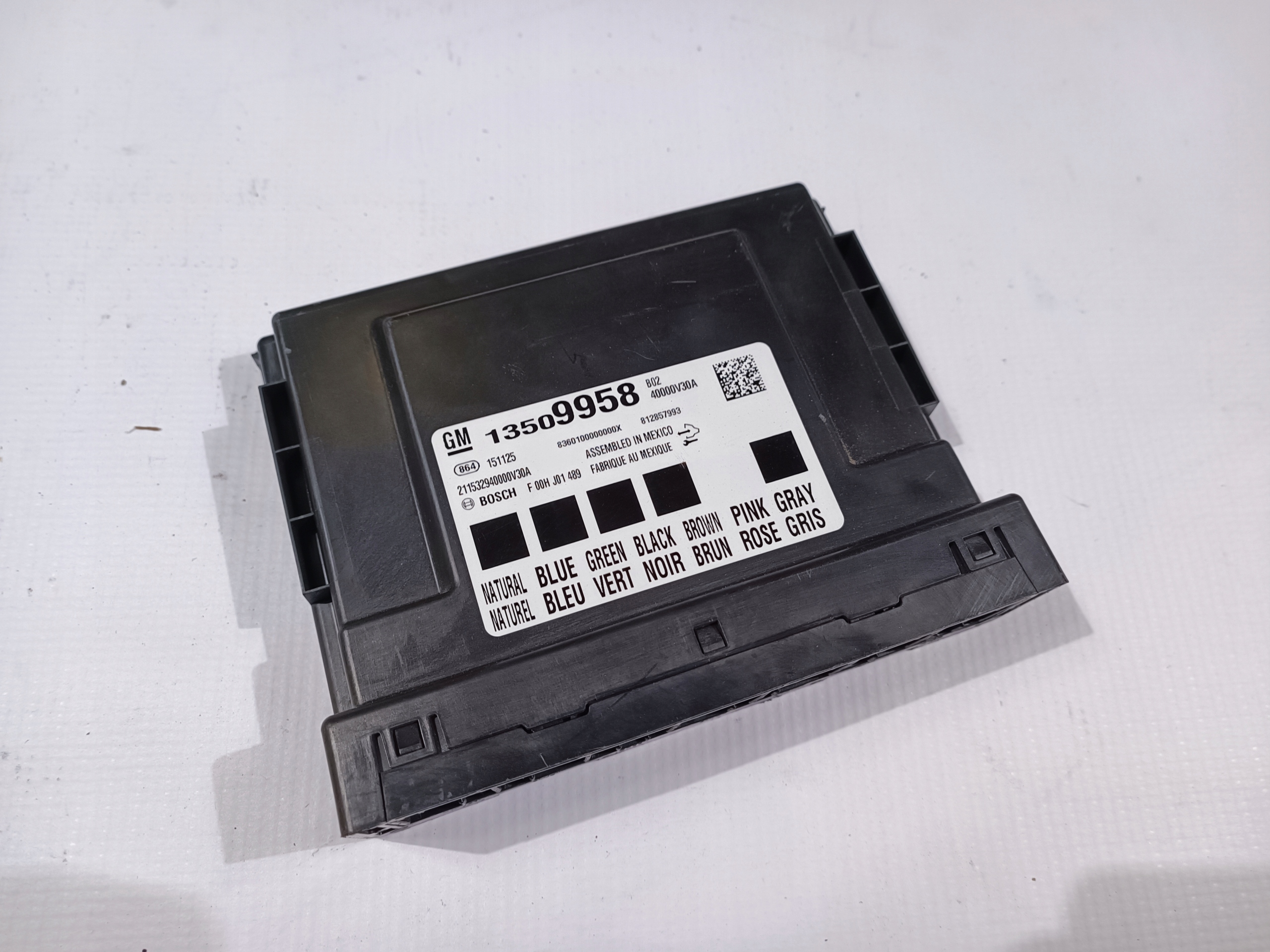 comfort control unit control unit BCM Chevrolet Camaro 2016