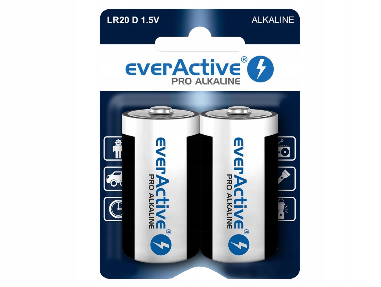 

2X Mocne Baterie Alkaliczne Everactive LR20 D R20