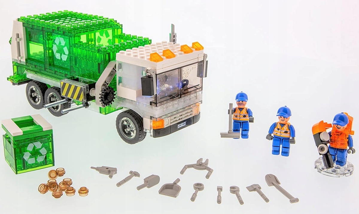 CIĘŻARÓWKA RECYCLINGU Laser Pegs klocki LED 330 el Marka Laser Pegs