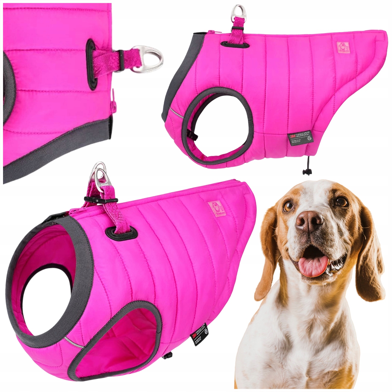 Levně Zateplená Péřová Vesta Pro Psa Truelove Seal Růžová M