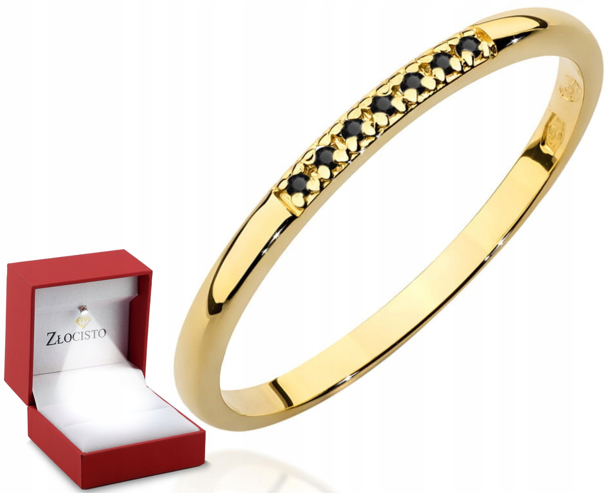 Prstýnek Prsten S Černými Diamanty Ryzost 585 14K Dárek Gravírování