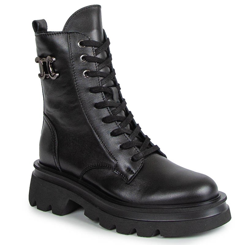 Chebello 4492 Černé Kožené Kotníkové Boty 36