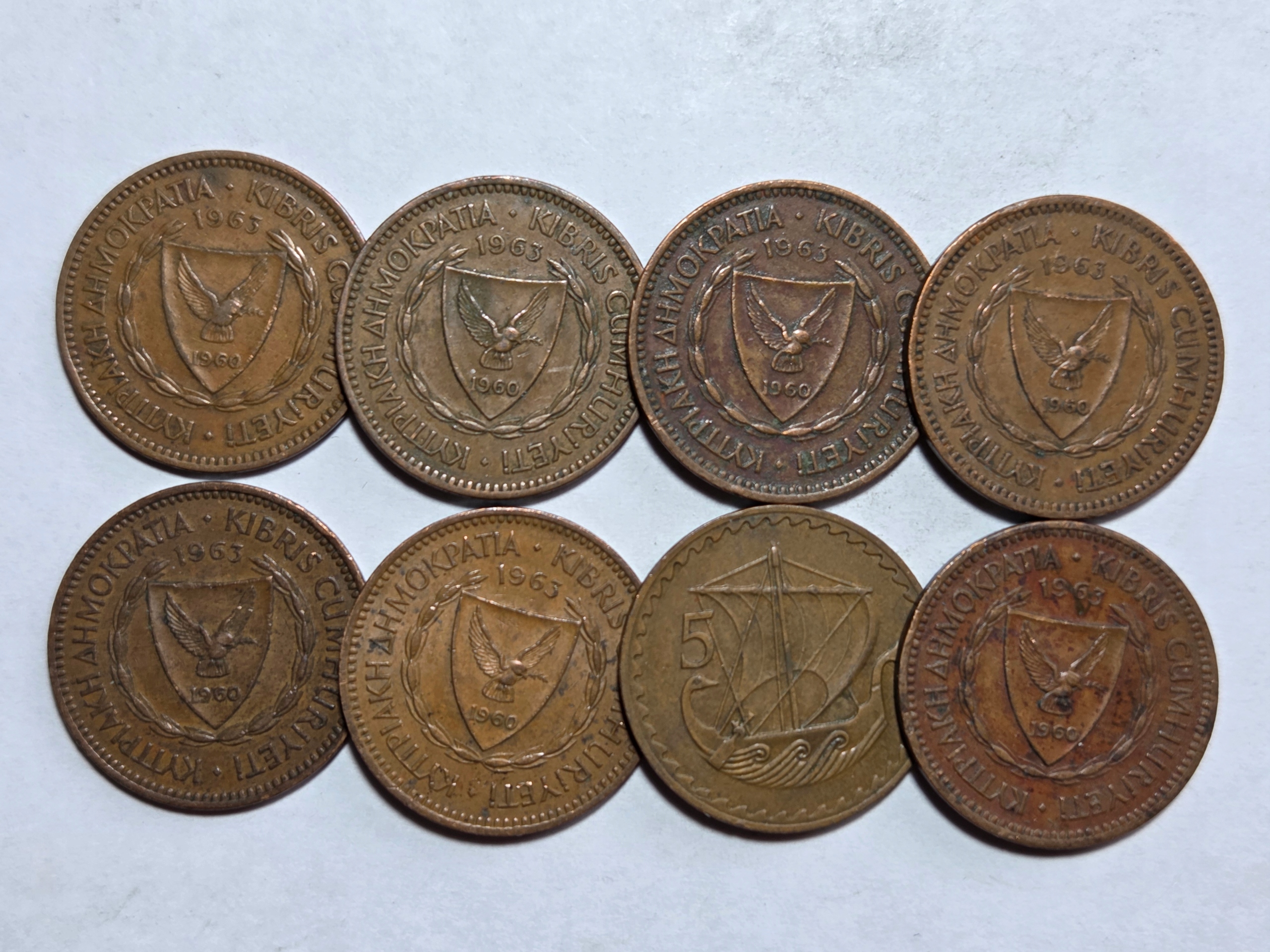 Cypr 8 monet 5 mils 1963 rok -NR1565