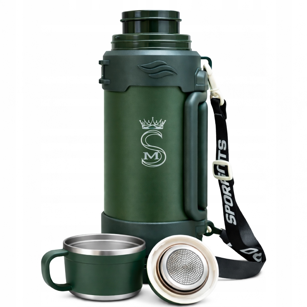 Vojenská velká vojenská turistická vakuová termoska ocel 1700 ml