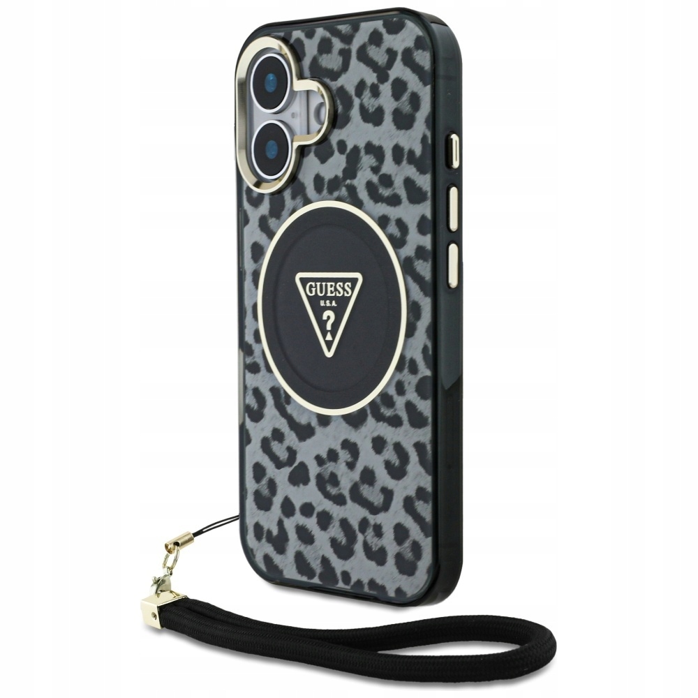 Pouzdro pro iPhone 16 Guess s MagSafe a páskem Leopard