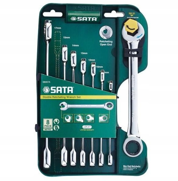 Sata 8 Očkoplochých Kľúčov S Dvojitou Račňou