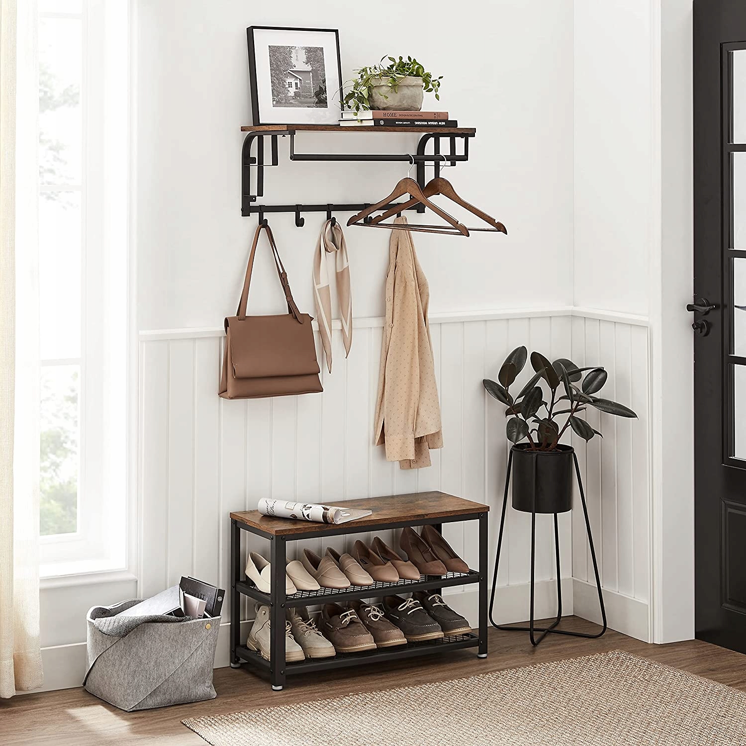 WIESZAK ŚCIENNY PÓŁKA PRZEDPOKÓJ ŁAZIENKA LOFT Szerokość mebla 80 cm