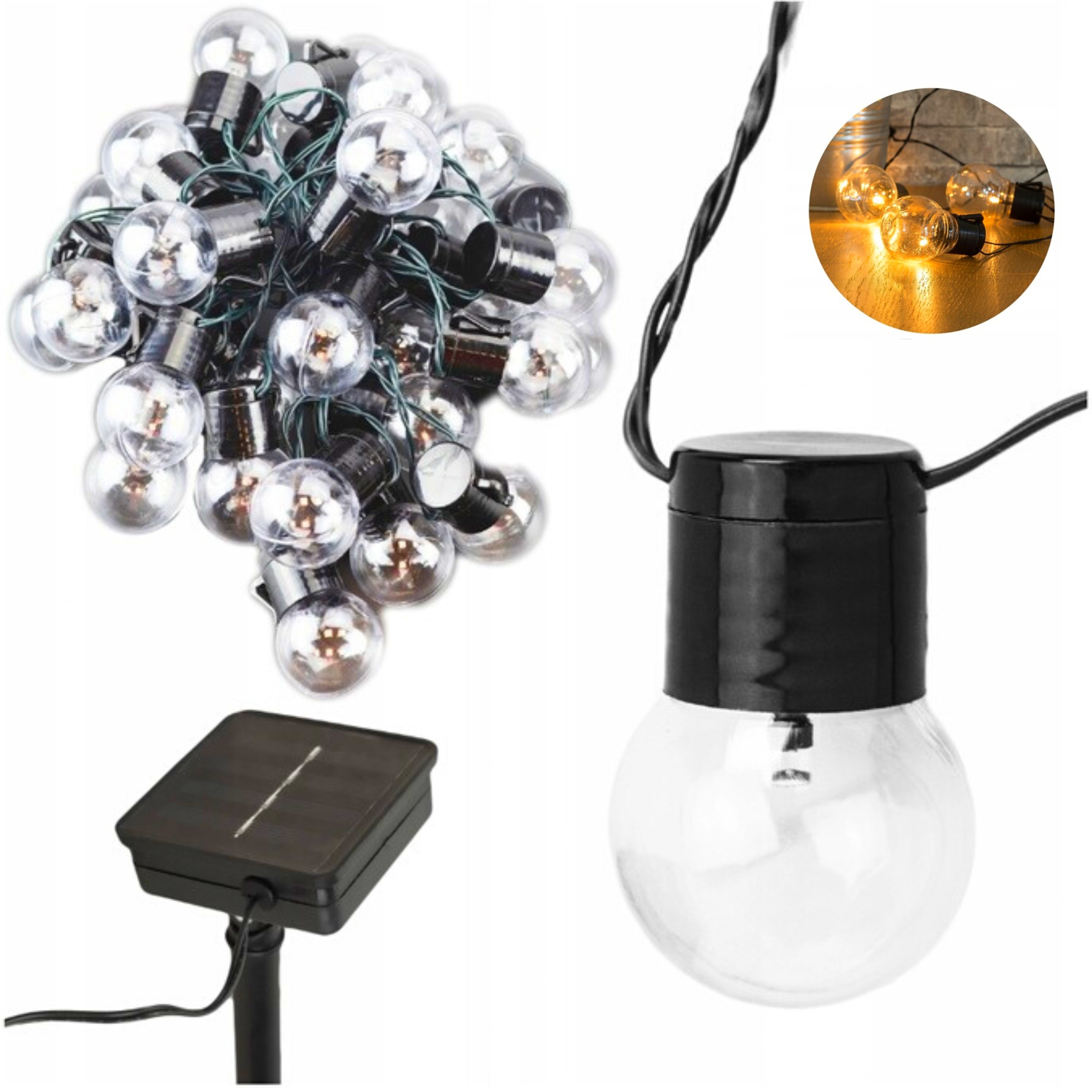 

Girlanda Lampki Ogrodowe Solarne 30 Led 6,2m