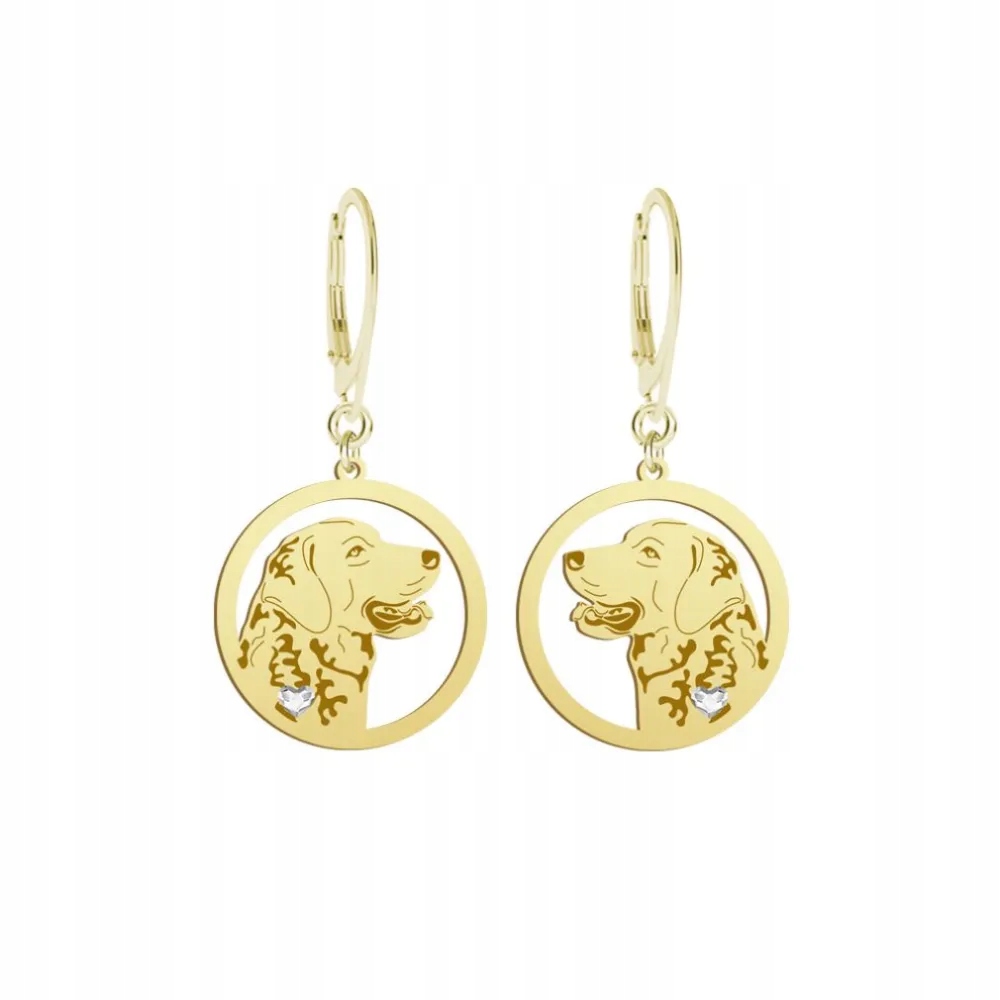 Náušnice Zlaté s psem Chesapeake Bay Retriever 925 Šperky Gravírování Bonus